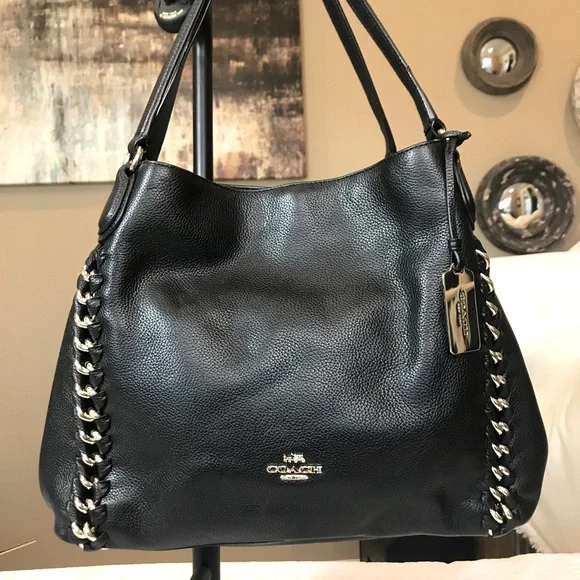 Coach Black Shoulder Bag with Gold Accents - Picture 2 of 13